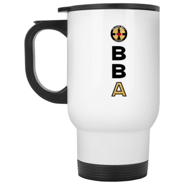 BBA - White Travel Mug - BlackBeltApparel