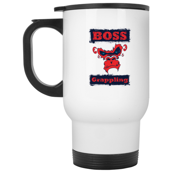 Boss Grappling - White Travel Mug - BlackBeltApparel