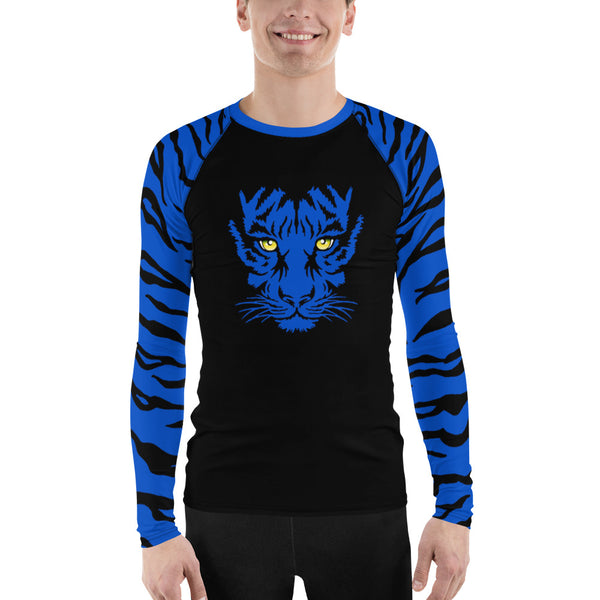 Wild Tiger - Men's Rash Guard - Blue - BlackBeltApparel