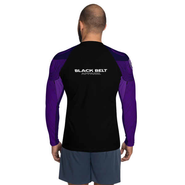Flow BJJ - Men's Rash Guard - Purple Belt - BlackBeltApparel
