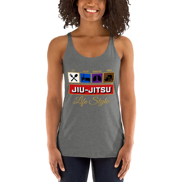 Jiu Jitsu Life Style - Women's Racerback Tank - BlackBeltApparel