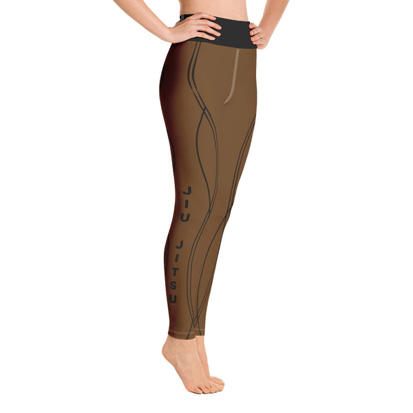 Curve - Women's  Leggings - Brown - BlackBeltApparel