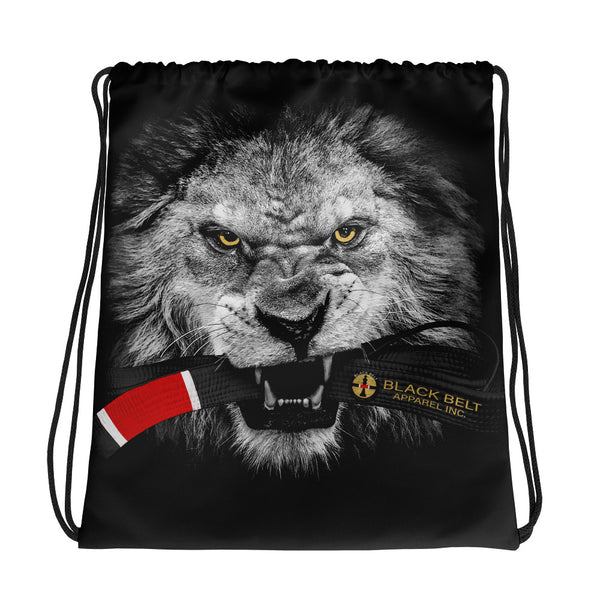 Lion - Drawstring Bag - Red - BlackBeltApparel