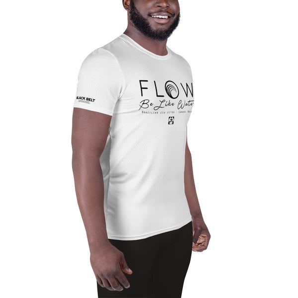 Flow BJJ -  Men's Athletic T-shirt - White - BlackBeltApparel
