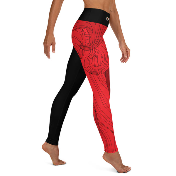 Flow BJJ - Women's Leggings - Red - BlackBeltApparel