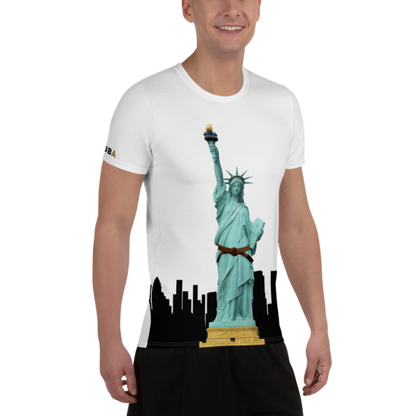 Lady Liberty - Men's Athletic Tee - Brown - BlackBeltApparel