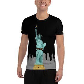 Lady Liberty - Men's Athletic Tee - Brown