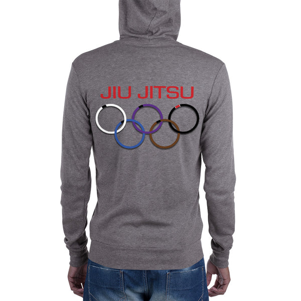 Olympic rings - Unisex zip hoodie - BlackBeltApparel