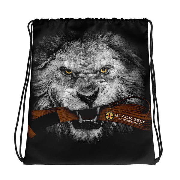 Lion - Drawstring Bag - Brown - BlackBeltApparel
