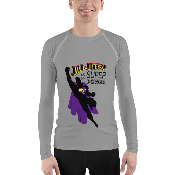 Super Power - Men's Rash Guard - Purple - BlackBeltApparel